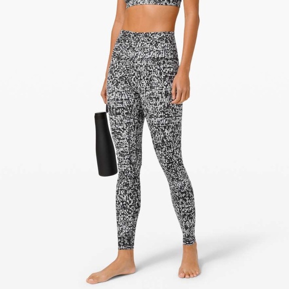 lululemon athletica Pants - LULULEMON- Align Pant 28" Urban Block Ice Grey Black Leggings Athletic Training